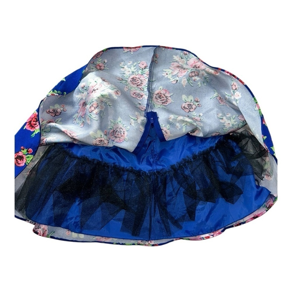 Windsor Floral Pink Blue Elegant Homecoming Skirt with Petticoat Sz 5/6 Women’s - Picture 4 of 11